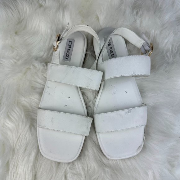 Steve Madden Ethos Sandals in White Leather - Picture 2 of 6